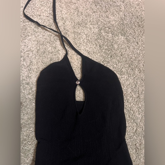 White Fox Keep Them Guessing Romper Black - Picture 2 of 4